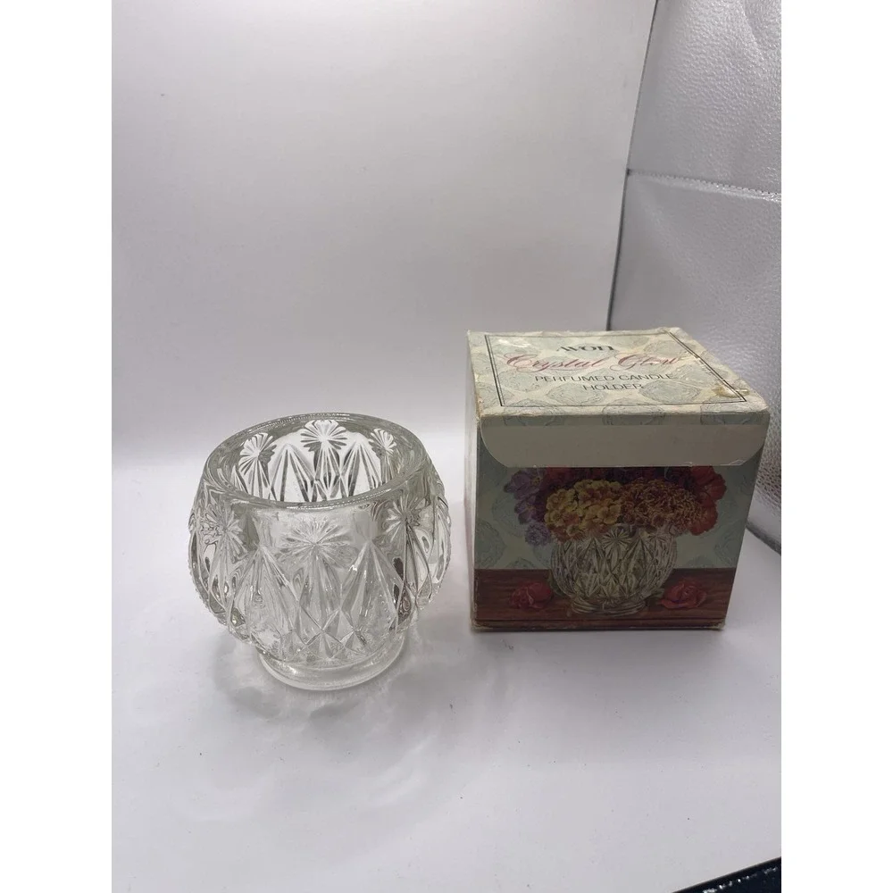 Avon Vintage Crystal Glow Perfumed Candle Holder‎